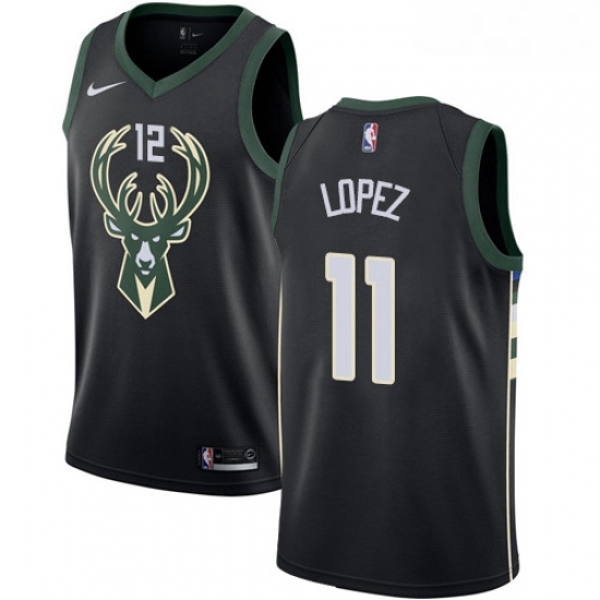 Mens Nike Milwaukee Bucks 11 Brook Lopez Swingman Black NBA Jersey Statement Edition Mens Nike Milwaukee Bucks 11 Brook Lopez Swingman Black NBA Jersey Statement Edition
