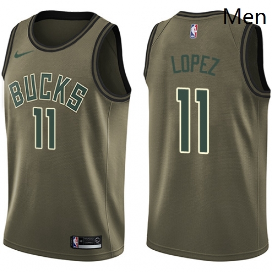 Mens Nike Milwaukee Bucks 11 Brook Lopez Swingman Green Salute to Service NBA Jersey Mens Nike Milwaukee Bucks 11 Brook Lopez Swingman Green Salute to Service NBA Jersey