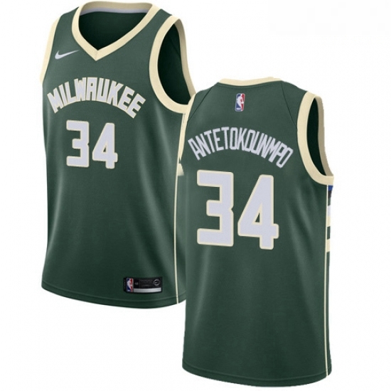 Mens Nike Milwaukee Bucks 34 Giannis Antetokounmpo Swingman Green Road NBA Jersey Icon Edition Mens Nike Milwaukee Bucks 34 Giannis Antetokounmpo Swingman Green Road NBA Jersey Icon Edition