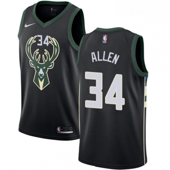 Mens Nike Milwaukee Bucks 34 Ray Allen Swingman Black Alternate NBA Jersey Statement Edition