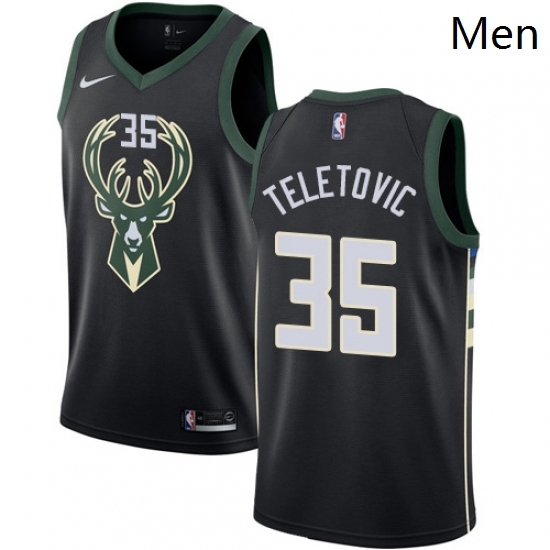 Mens Nike Milwaukee Bucks 35 Mirza Teletovic Swingman Black Alternate NBA Jersey Statement Edition Mens Nike Milwaukee Bucks 35 Mirza Teletovic Swingman Black Alternate NBA Jersey Statement Edition