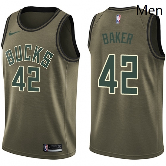 Mens Nike Milwaukee Bucks 42 Vin Baker Swingman Green Salute to Service NBA Jersey Mens Nike Milwaukee Bucks 42 Vin Baker Swingman Green Salute to Service NBA Jersey