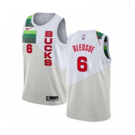 Mens Nike Milwaukee Bucks 6 Eric Bledsoe White Swingman Jersey Earned Edition Mens Nike Milwaukee Bucks 6 Eric Bledsoe White Swingman Jersey Earned Edition