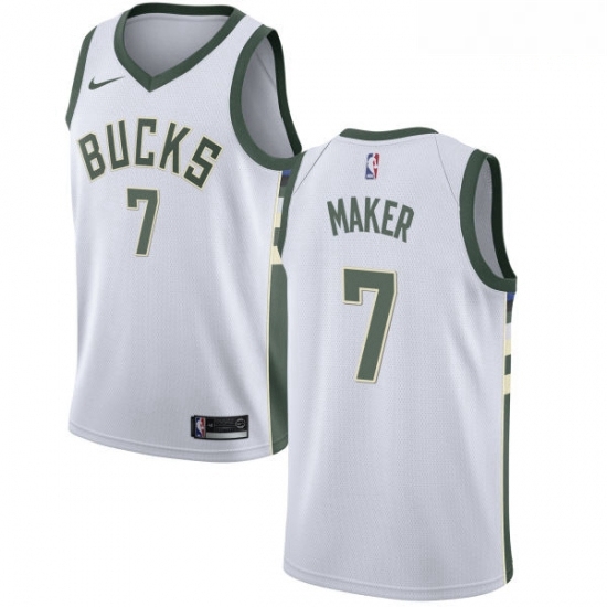 Mens Nike Milwaukee Bucks 7 Thon Maker Swingman White Home NBA Jersey Association Edition Mens Nike Milwaukee Bucks 7 Thon Maker Swingman White Home NBA Jersey Association Edition