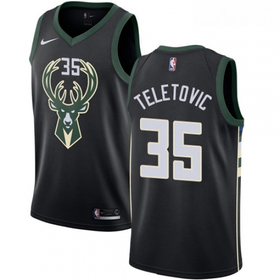 Womens Adidas Milwaukee Bucks 35 Mirza Teletovic Authentic Black Alternate NBA Jersey Statement Edition Womens Adidas Milwaukee Bucks 35 Mirza Teletovic Authentic Black Alternate NBA Jersey Statement Edition