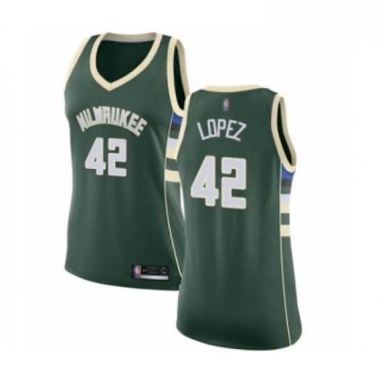 Womens Milwaukee Bucks 42 Robin Lopez Swingman Green Basketball Jersey Icon Edition Womens Milwaukee Bucks 42 Robin Lopez Swingman Green Basketball Jersey Icon Edition