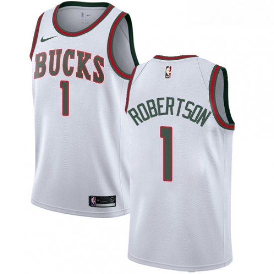 Womens Nike Milwaukee Bucks 1 Oscar Robertson Authentic White Fashion Hardwood Classics NBA Jersey Womens Nike Milwaukee Bucks 1 Oscar Robertson Authentic White Fashion Hardwood Classics NBA Jersey