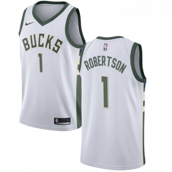 Womens Nike Milwaukee Bucks 1 Oscar Robertson Authentic White Home NBA Jersey Association Edition Womens Nike Milwaukee Bucks 1 Oscar Robertson Authentic White Home NBA Jersey Association Edition