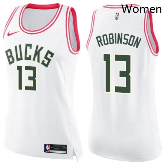 Womens Nike Milwaukee Bucks 13 Glenn Robinson Swingman WhitePink Fashion NBA Jersey Womens Nike Milwaukee Bucks 13 Glenn Robinson Swingman WhitePink Fashion NBA Jersey