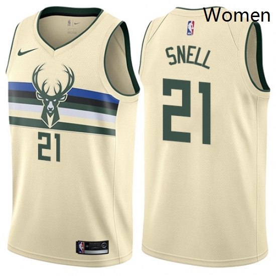 Womens Nike Milwaukee Bucks 21 Tony Snell Swingman Cream NBA Jersey City Edition Womens Nike Milwaukee Bucks 21 Tony Snell Swingman Cream NBA Jersey City Edition