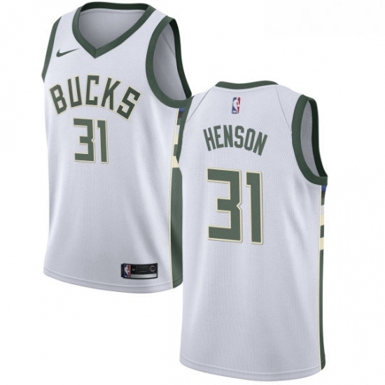 Womens Nike Milwaukee Bucks 31 John Henson Authentic White Home NBA Jersey Association Edition Womens Nike Milwaukee Bucks 31 John Henson Authentic White Home NBA Jersey Association Edition
