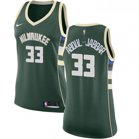 Womens Nike Milwaukee Bucks 33 Kareem Abdul Jabbar Authentic Green Road NBA Jersey Icon Edition Womens Nike Milwaukee Bucks 33 Kareem Abdul Jabbar Authentic Green Road NBA Jersey Icon Edition