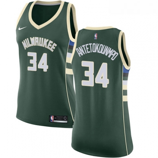 Womens Nike Milwaukee Bucks 34 Giannis Antetokounmpo Swingman Green Road NBA Jersey Icon Edition Womens Nike Milwaukee Bucks 34 Giannis Antetokounmpo Swingman Green Road NBA Jersey Icon Edition
