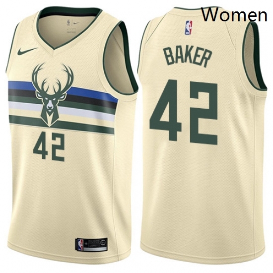 Womens Nike Milwaukee Bucks 42 Vin Baker Swingman Cream NBA Jersey City Edition Womens Nike Milwaukee Bucks 42 Vin Baker Swingman Cream NBA Jersey City Edition