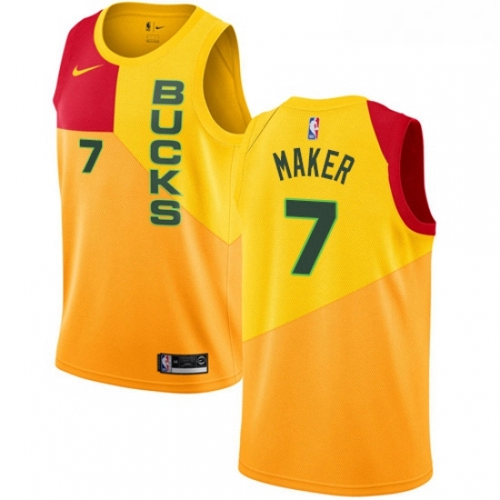 Womens Nike Milwaukee Bucks 7 Thon Maker Swingman Yellow NBA Jersey City Edition Womens Nike Milwaukee Bucks 7 Thon Maker Swingman Yellow NBA Jersey City Edition