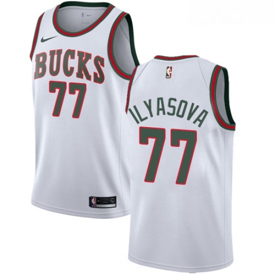 Womens Nike Milwaukee Bucks 77 Ersan Ilyasova Swingman White Fashion Hardwood Classics NBA Jersey Womens Nike Milwaukee Bucks 77 Ersan Ilyasova Swingman White Fashion Hardwood Classics NBA Jersey
