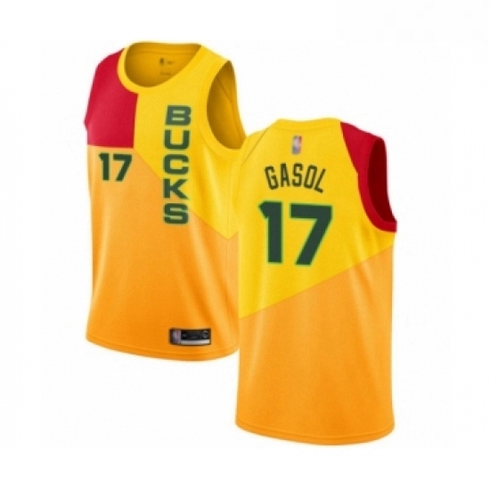 Youth Milwaukee Bucks 17 Pau Gasol Swingman Yellow Basketball Jersey City Edition Youth Milwaukee Bucks 17 Pau Gasol Swingman Yellow Basketball Jersey City Edition