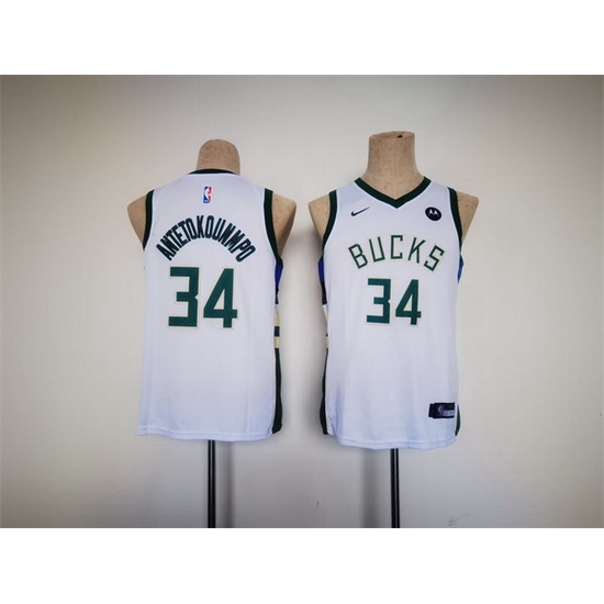 Youth Milwaukee Bucks 34 Giannis Antetokounmpo White Stitched Basketball Jersey Youth Milwaukee Bucks 34 Giannis Antetokounmpo White Stitched Basketball Jersey