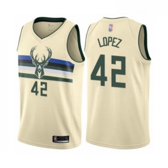 Youth Milwaukee Bucks 42 Robin Lopez Swingman Cream Basketball Jersey City Edition Youth Milwaukee Bucks 42 Robin Lopez Swingman Cream Basketball Jersey City Edition