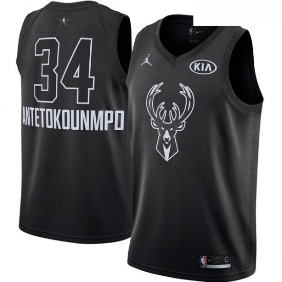 Youth Nike Jordan Milwaukee Bucks 34 Giannis Antetokounmpo Swingman Black 2018 All Star Game NBA Jersey Youth Nike Jordan Milwaukee Bucks 34 Giannis Antetokounmpo Swingman Black 2018 All Star Game NBA Jersey