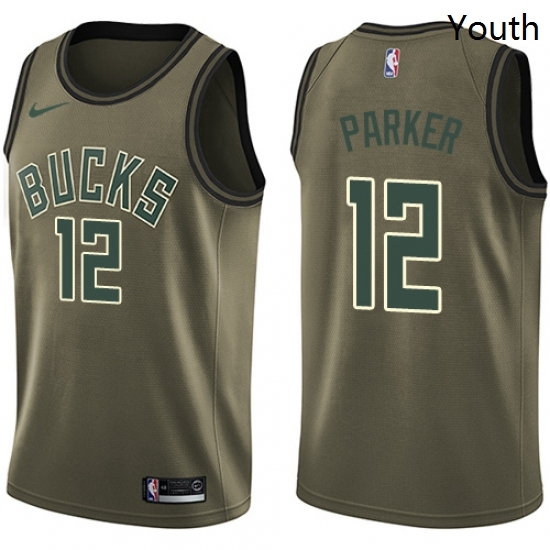 Youth Nike Milwaukee Bucks 12 Jabari Parker Swingman Green Salute to Service NBA Jersey Youth Nike Milwaukee Bucks 12 Jabari Parker Swingman Green Salute to Service NBA Jersey