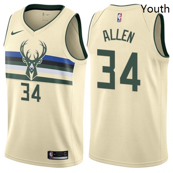 Youth Nike Milwaukee Bucks 34 Ray Allen Swingman Cream NBA Jersey City Edition Youth Nike Milwaukee Bucks 34 Ray Allen Swingman Cream NBA Jersey City Edition