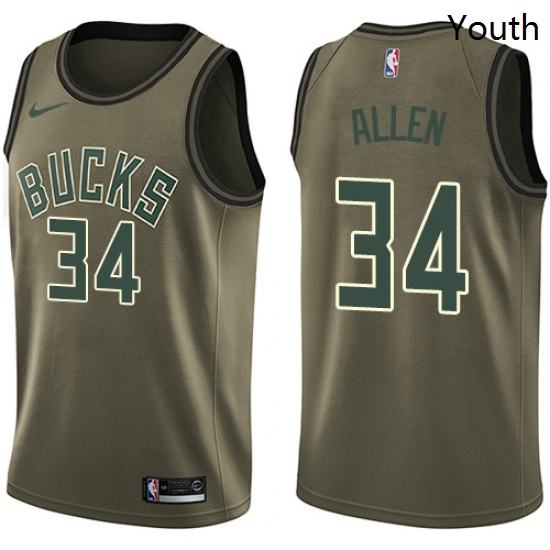 Youth Nike Milwaukee Bucks 34 Ray Allen Swingman Green Salute to Service NBA Jersey Youth Nike Milwaukee Bucks 34 Ray Allen Swingman Green Salute to Service NBA Jersey