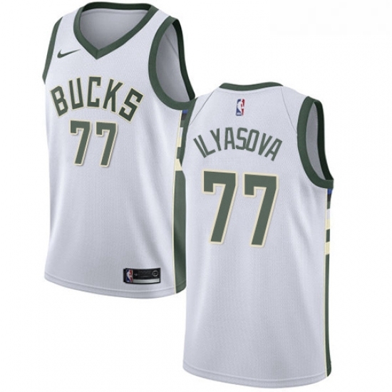 Youth Nike Milwaukee Bucks 77 Ersan Ilyasova Swingman White NBA Jersey Association Edition Youth Nike Milwaukee Bucks 77 Ersan Ilyasova Swingman White NBA Jersey Association Edition