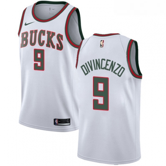 Youth Nike Milwaukee Bucks 9 Donte DiVincenzo Swingman White Fashion Hardwood Classics NBA Jersey Youth Nike Milwaukee Bucks 9 Donte DiVincenzo Swingman White Fashion Hardwood Classics NBA Jersey