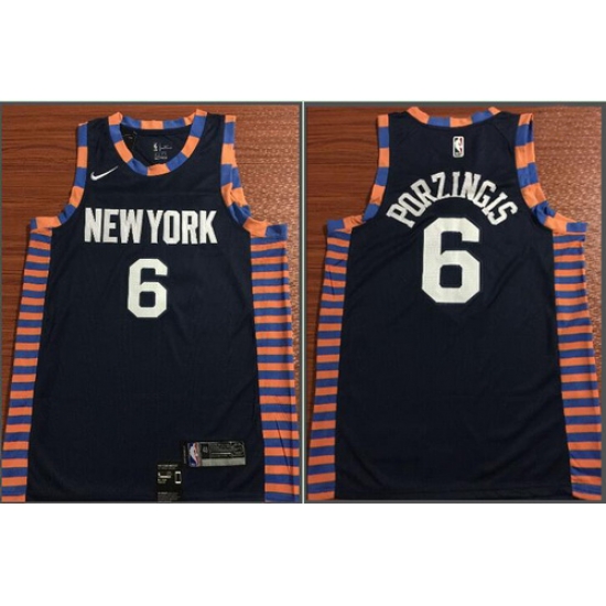 Knicks 6 Kristaps Porzingis Navy 2018 19 City Edition Nike Swingman Jersey Knicks 6 Kristaps Porzingis Navy 2018 19 City Edition Nike Swingman Jersey