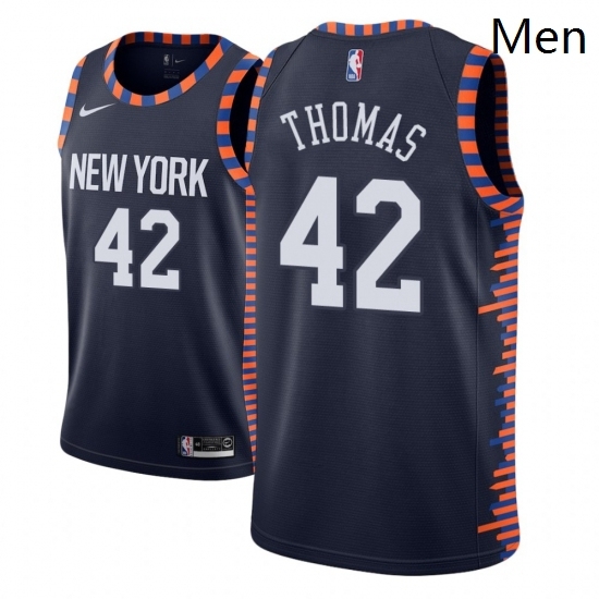Men NBA 2018 19 New York Knicks 42 Lance Thomas City Edition Navy Jersey Men NBA 2018 19 New York Knicks 42 Lance Thomas City Edition Navy Jersey