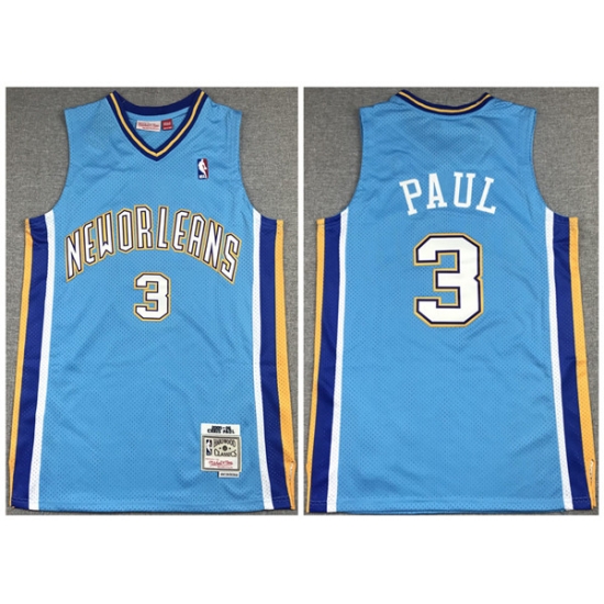 Men New Orleans Hornets 3 Chris Paul 2005 06 Light Blue Throwback Stitched Jersey Men New Orleans Hornets 3 Chris Paul 2005 06 Light Blue Throwback Stitched Jersey