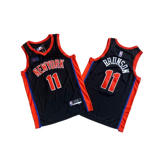 Men New Yok Knicks 11 Jalen Brunson Black Stitched Basketball Jersey Men New Yok Knicks 11 Jalen Brunson Black Stitched Basketball Jersey