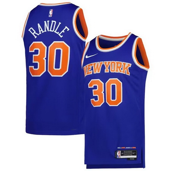 Men New Yok Knicks 30 Julius Randle 2022 23 Blue Icon Edition Swingman Stitched Basketball Jersey Men New Yok Knicks 30 Julius Randle 2022 23 Blue Icon Edition Swingman Stitched Basketball Jersey