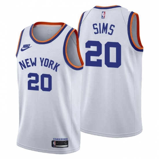 Men New York Knicks 20 Jericho Sims Men Nike Releases Classic Edition NBA 75th Anniversary Jersey White Men New York Knicks 20 Jericho Sims Men Nike Releases Classic Edition NBA 75th Anniversary Jersey White