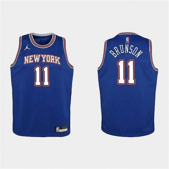 Men New York Knicks 2021 22 Jalen Brunson City Edition Blue Jersey Men New York Knicks 2021 22 Jalen Brunson City Edition Blue Jersey