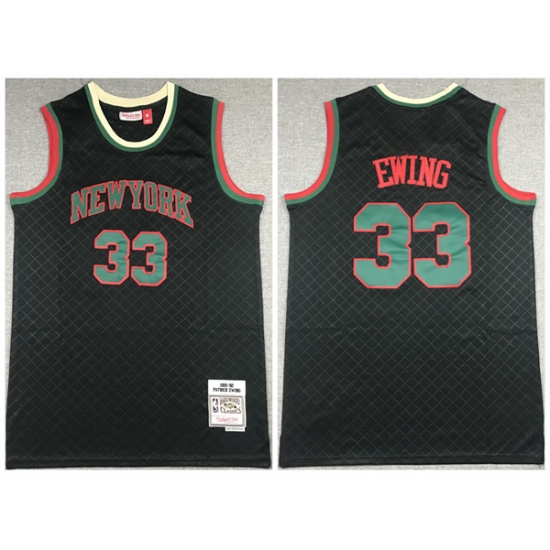 Men New York Knicks 33 Patrick Ewing Black Throwback Stitched Jersey Men New York Knicks 33 Patrick Ewing Black Throwback Stitched Jersey