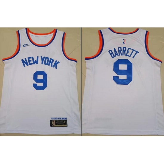 Men New York Knicks 9 R J Barrett 75th Anniversary 2021 2022 City Edition NBA Jersey Men New York Knicks 9 R J Barrett 75th Anniversary 2021 2022 City Edition NBA Jersey