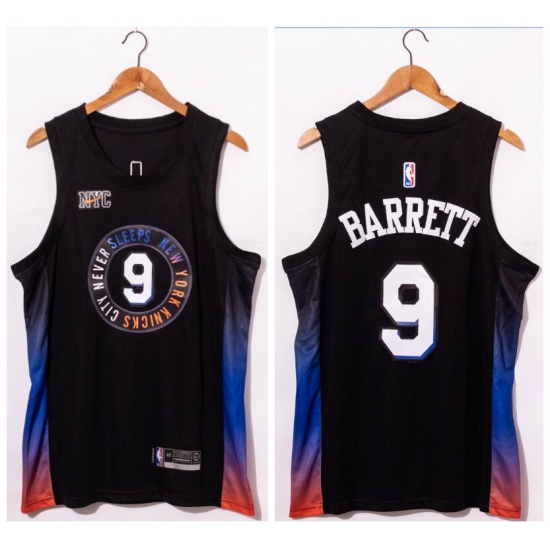 Men New York Knicks 9 R.J. Barrett Black 2020 21 City Edition Swin Men New York Knicks 9 R.J. Barrett Black 2020 21 City Edition Swin