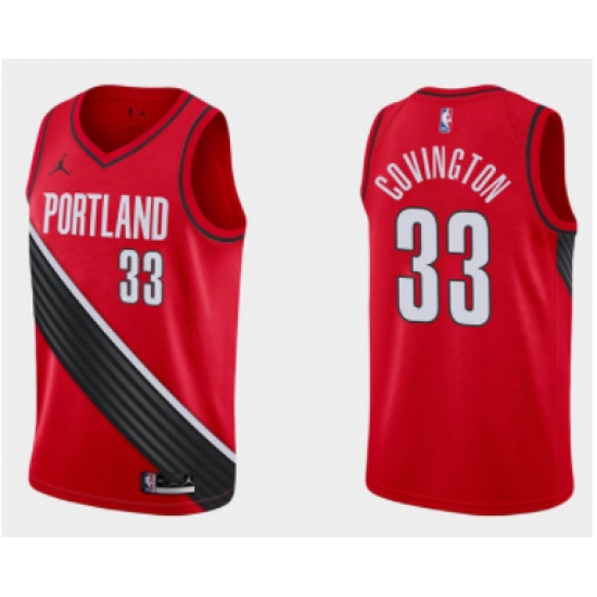 Men Portland Trail Portland Blazers 33 Robert Covington Red Statement Edition Stitched Basketball Jersey Men Portland Trail Portland Blazers 33 Robert Covington Red Statement Edition Stitched Basketball Jersey
