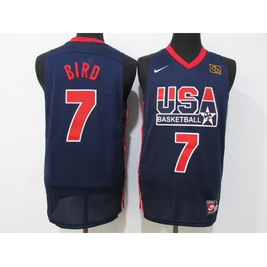 Men USA Basketball 7 Larry Bird Navy Stitched Jersey Men USA Basketball 7 Larry Bird Navy Stitched Jersey