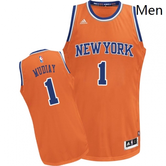 Mens Adidas New York Knicks 1 Emmanuel Mudiay Swingman Orange Alternate NBA Jersey Mens Adidas New York Knicks 1 Emmanuel Mudiay Swingman Orange Alternate NBA Jersey