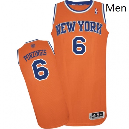 Mens Adidas New York Knicks 6 Kristaps Porzingis Authentic Orange Alternate NBA Jersey Mens Adidas New York Knicks 6 Kristaps Porzingis Authentic Orange Alternate NBA Jersey