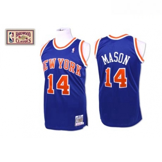 Mens Mitchell and Ness New York Knicks 14 Anthony Mason Authentic Royal Blue Throwback NBA Jersey Mens Mitchell and Ness New York Knicks 14 Anthony Mason Authentic Royal Blue Throwback NBA Jersey