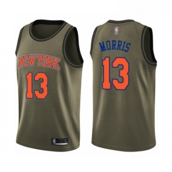 Mens New York Knicks 13 Marcus Morris Swingman Green Salute to Service Basketball Jersey Mens New York Knicks 13 Marcus Morris Swingman Green Salute to Service Basketball Jersey