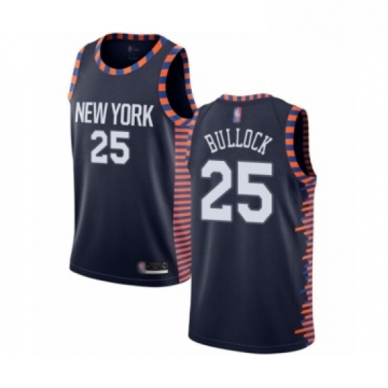 Mens New York Knicks 25 Reggie Bullock Authentic Navy Blue Basketball Jersey 2018 19 City Edition Mens New York Knicks 25 Reggie Bullock Authentic Navy Blue Basketball Jersey 2018 19 City Edition