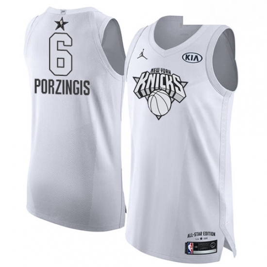 Mens Nike Jordan New York Knicks 6 Kristaps Porzingis Authentic White 2018 All Star Game NBA Jersey Mens Nike Jordan New York Knicks 6 Kristaps Porzingis Authentic White 2018 All Star Game NBA Jersey