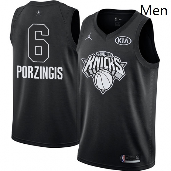 Mens Nike Jordan New York Knicks 6 Kristaps Porzingis Swingman Black 2018 All Star Game NBA Jersey Mens Nike Jordan New York Knicks 6 Kristaps Porzingis Swingman Black 2018 All Star Game NBA Jersey
