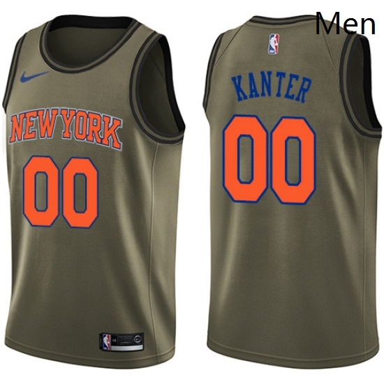 Mens Nike New York Knicks 00 Enes Kanter Swingman Green Salute to Service NBA Jersey Mens Nike New York Knicks 00 Enes Kanter Swingman Green Salute to Service NBA Jersey