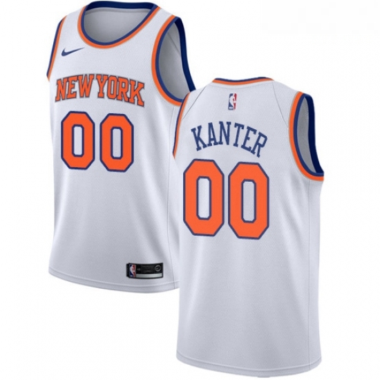 Mens Nike New York Knicks 00 Enes Kanter Swingman White NBA Jersey Association Edition Mens Nike New York Knicks 00 Enes Kanter Swingman White NBA Jersey Association Edition